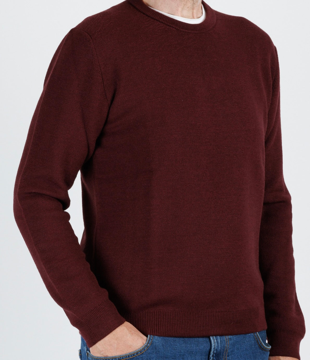 Zanone: Honeycomb crewneck sweater in merino wool
