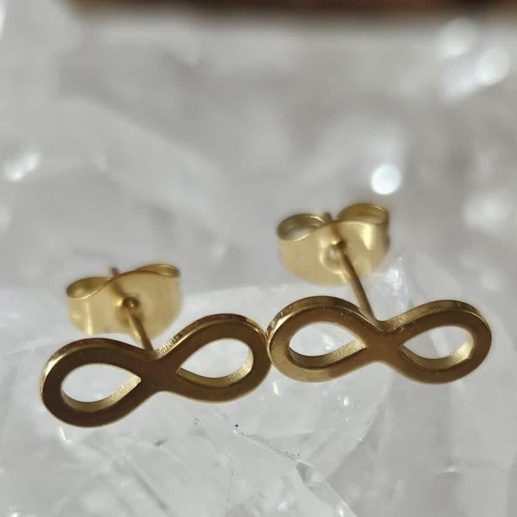 Goldene Ohrstecker - Infinity 12mm