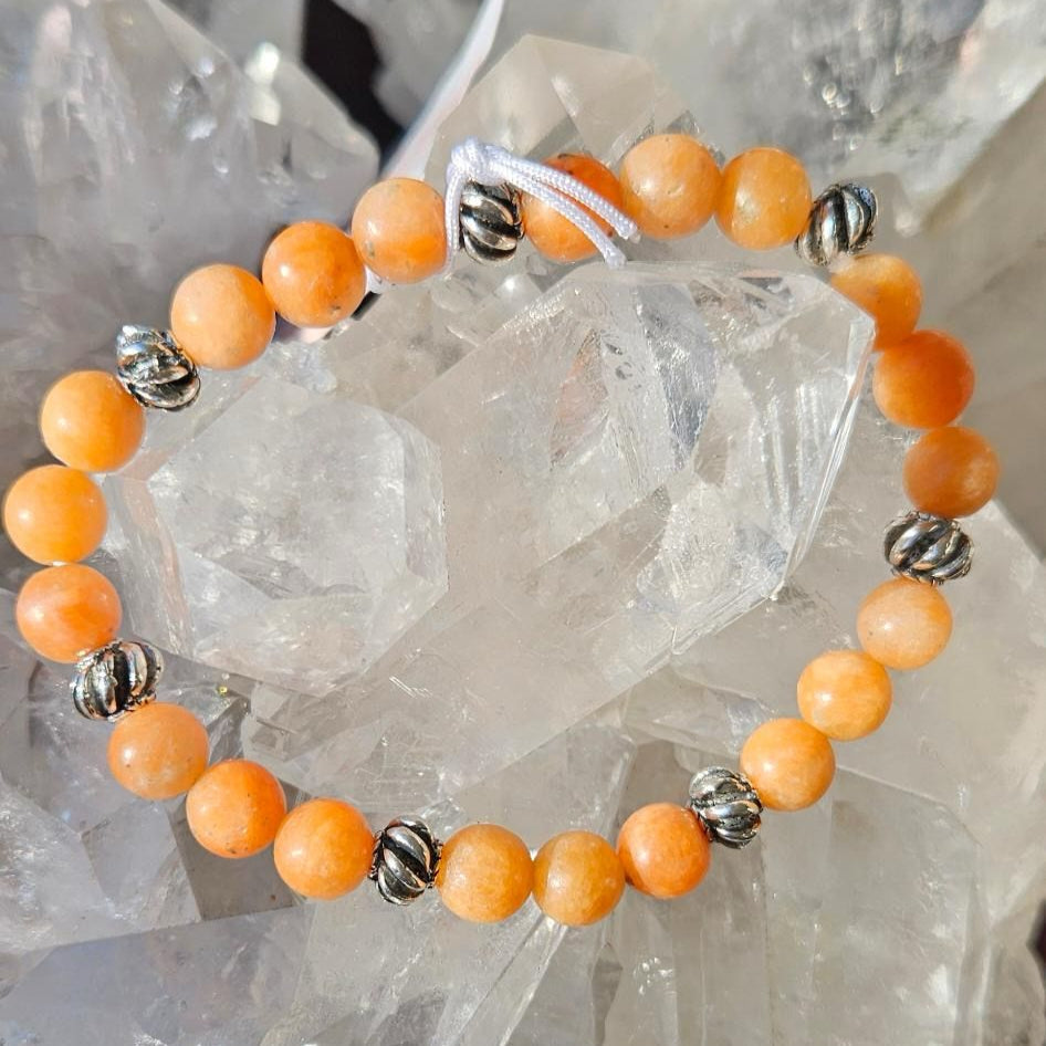 Orangencalzit-Armband 6mm und 8mm