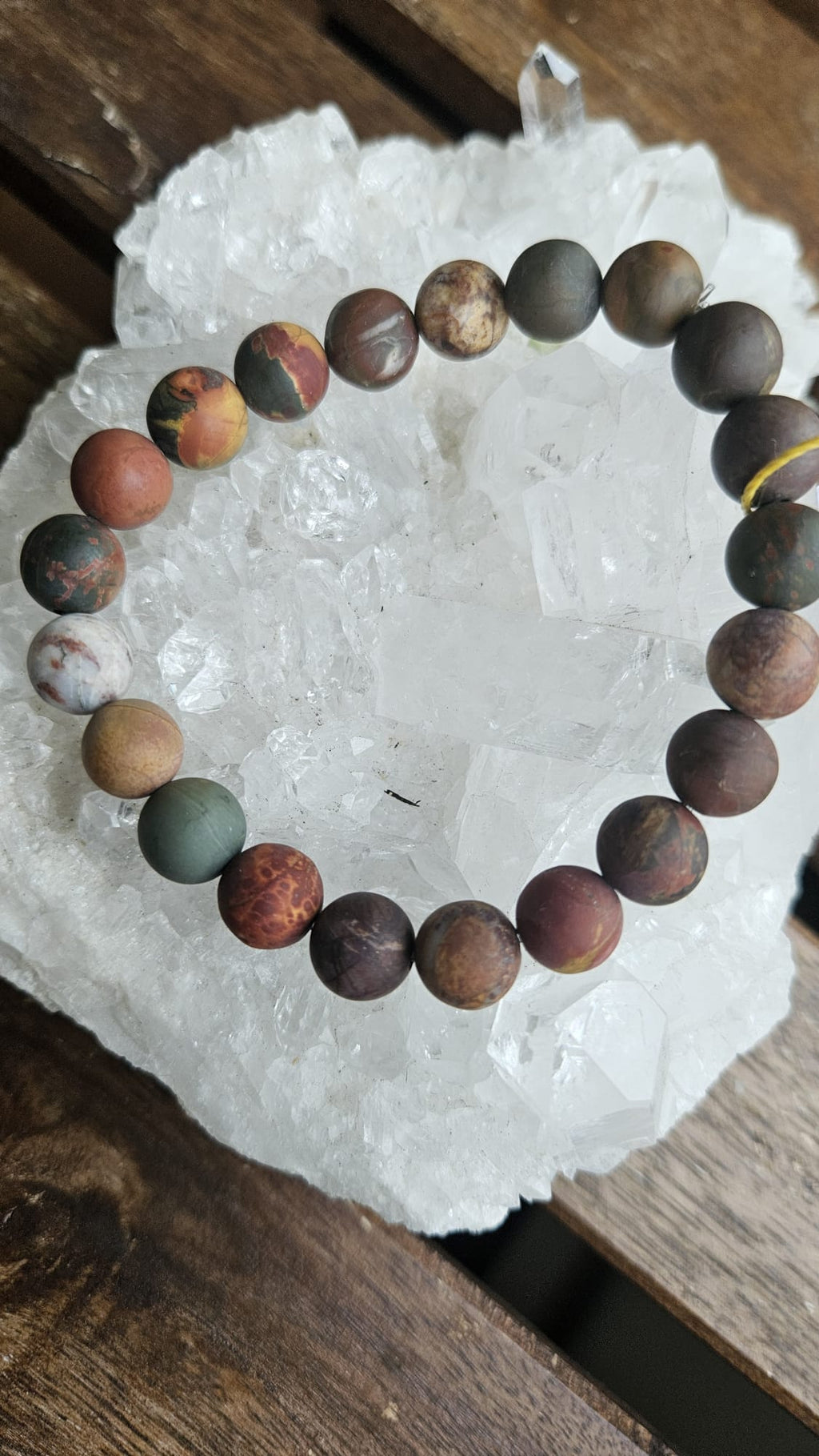 Handgefertigtes River Creek Jaspis Armband 10-10,5mm (matt)