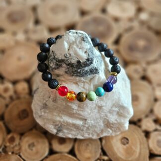 Chakra-Armband mit Lava-Steine