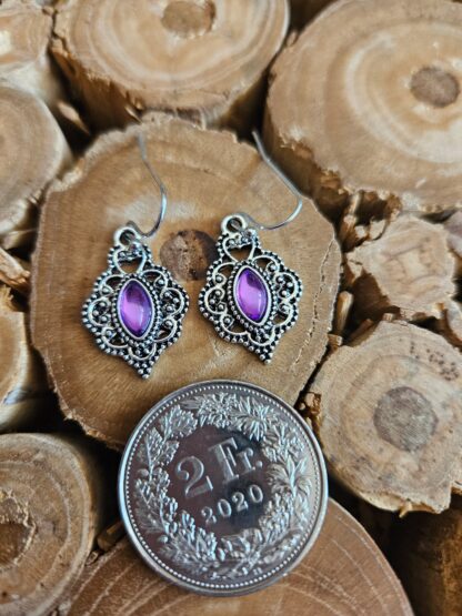 Ohrringe mit violett – Bild 2