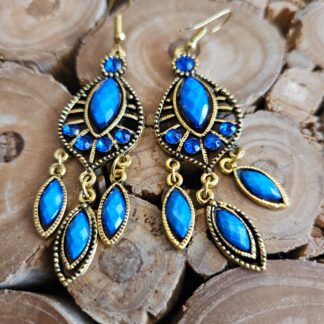 Ohrringe in Gold-Blau