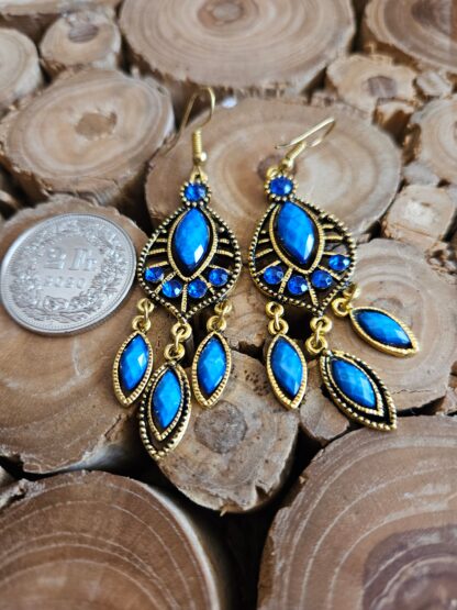 Ohrringe in Gold-Blau – Bild 2