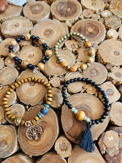 Perlenarmband mit Lebensbaum Anhänger 4er Set – Bild 2