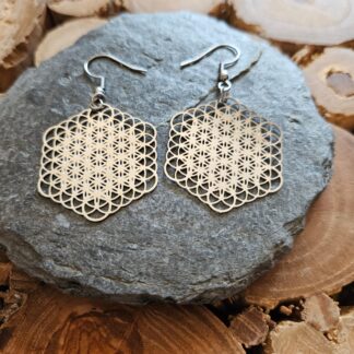 Blume des Lebens Ohrringe aus Edelstahl