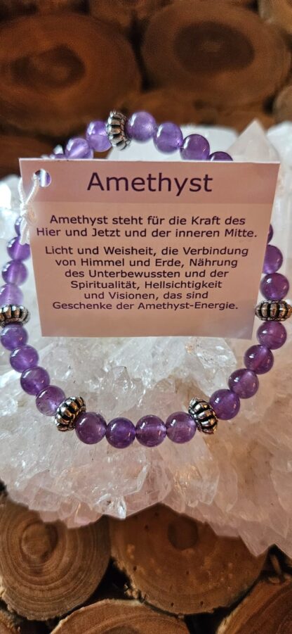 Amethyst Armband 6mm und 8mm – Bild 2