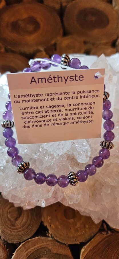 Amethyst Armband 6mm und 8mm – Bild 3