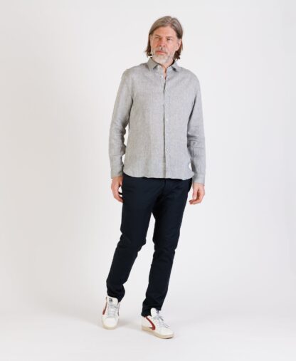 XACUS: Legacy Shirt. Linen Solid/Yarn died