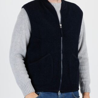 Universal Works: Wool fleece zip waistcoat