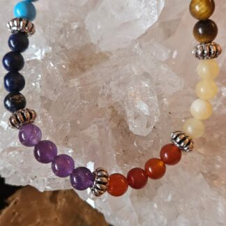 Chakra Armband 6mm und 8mm mit echten Edelsteinen