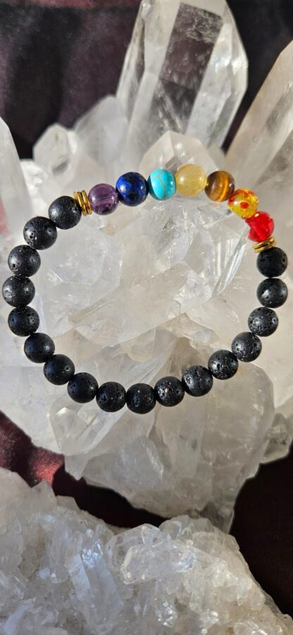 Chakra-Armband mit Lava-Steine – Bild 3