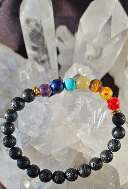 Chakra-Armband mit Lava-Steine – Bild 4