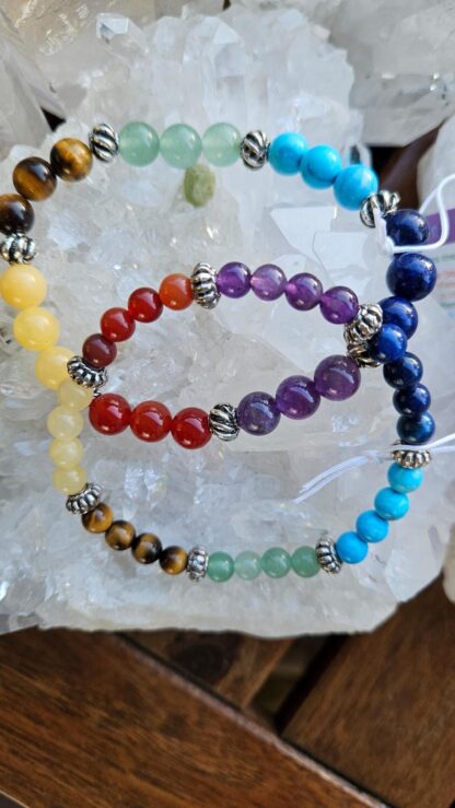 Chakra Armband 6mm und 8mm mit echten Edelsteinen – Bild 2