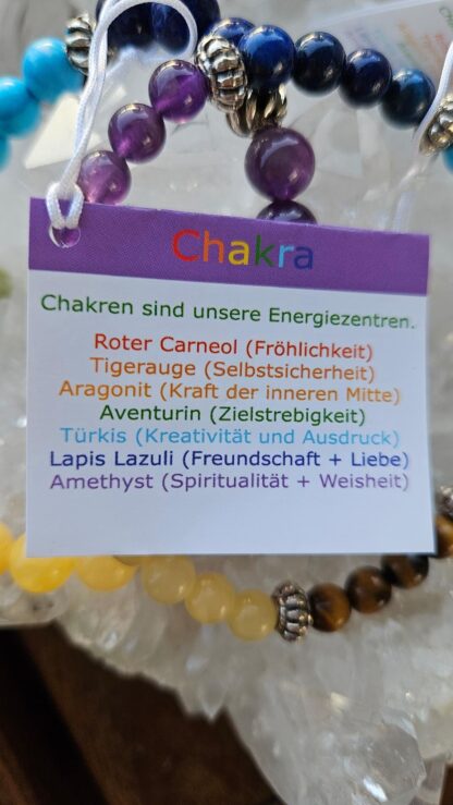 Chakra Armband 6mm und 8mm mit echten Edelsteinen – Bild 3