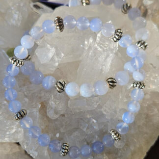 Blauer Chalcedon Armband 6mm und 8mm