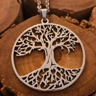 Edelstahl-Halskette Lebensbaum
