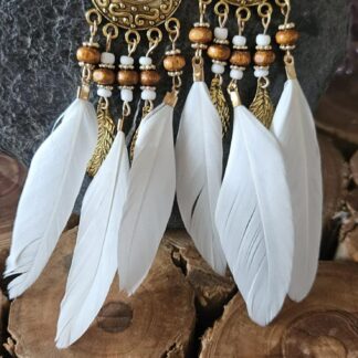 Feder-Ohrringe weiss