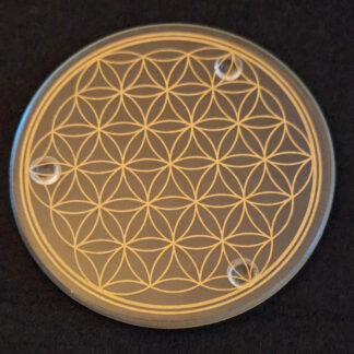 Glas-Untersetzer Blume des Lebens gold Ø 9cm