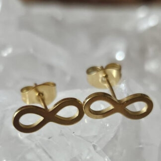 Goldene Ohrstecker - Infinity 12mm