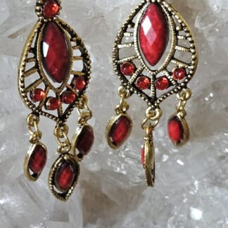 Vintage Ohrringe in Gold-Rot