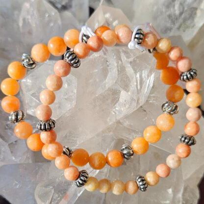 Orangencalzit-Armband 6mm und 8mm – Bild 2