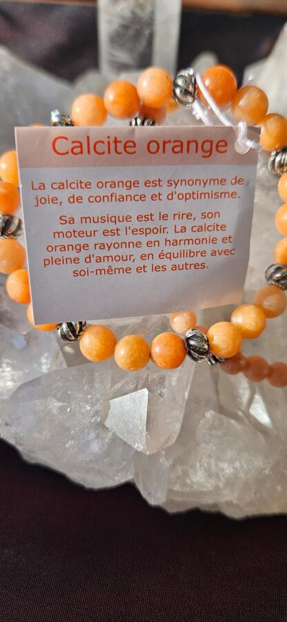 Orangencalzit-Armband 6mm und 8mm – Bild 4
