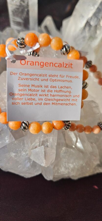 Orangencalzit-Armband 6mm und 8mm – Bild 3