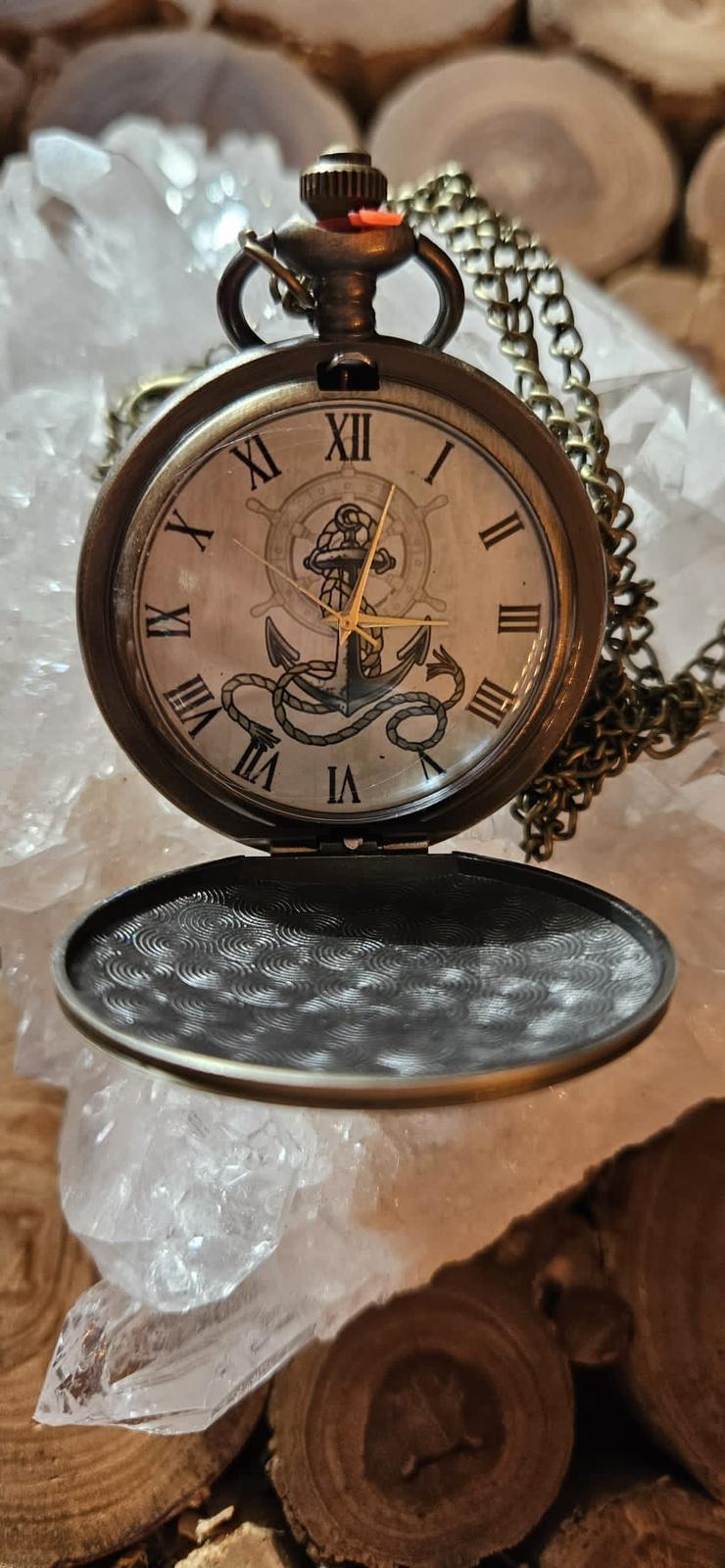 Quarz Taschenuhr mit Anker-Motiv – Bild 2