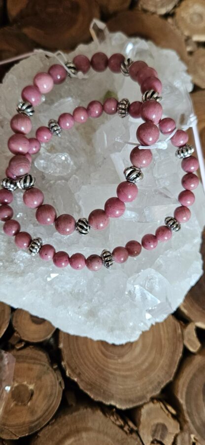 Rhodonit Armband 6mm und 8mm – Bild 2