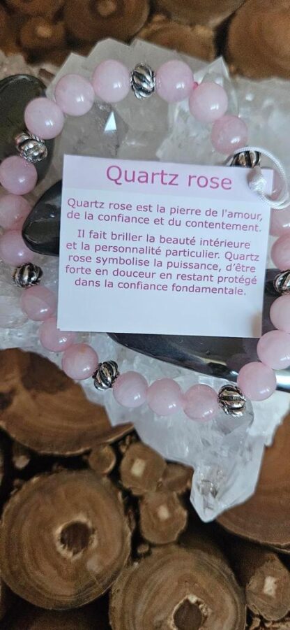 Rosenquarz-Armband 6mm und 8mm – Bild 3