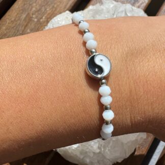 Yin Yang Armband Weiss/Silber