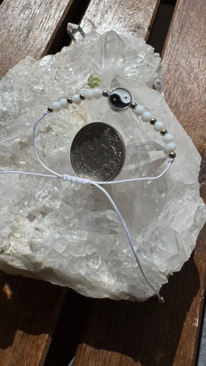 Yin Yang Armband Weiss/Silber – Bild 3