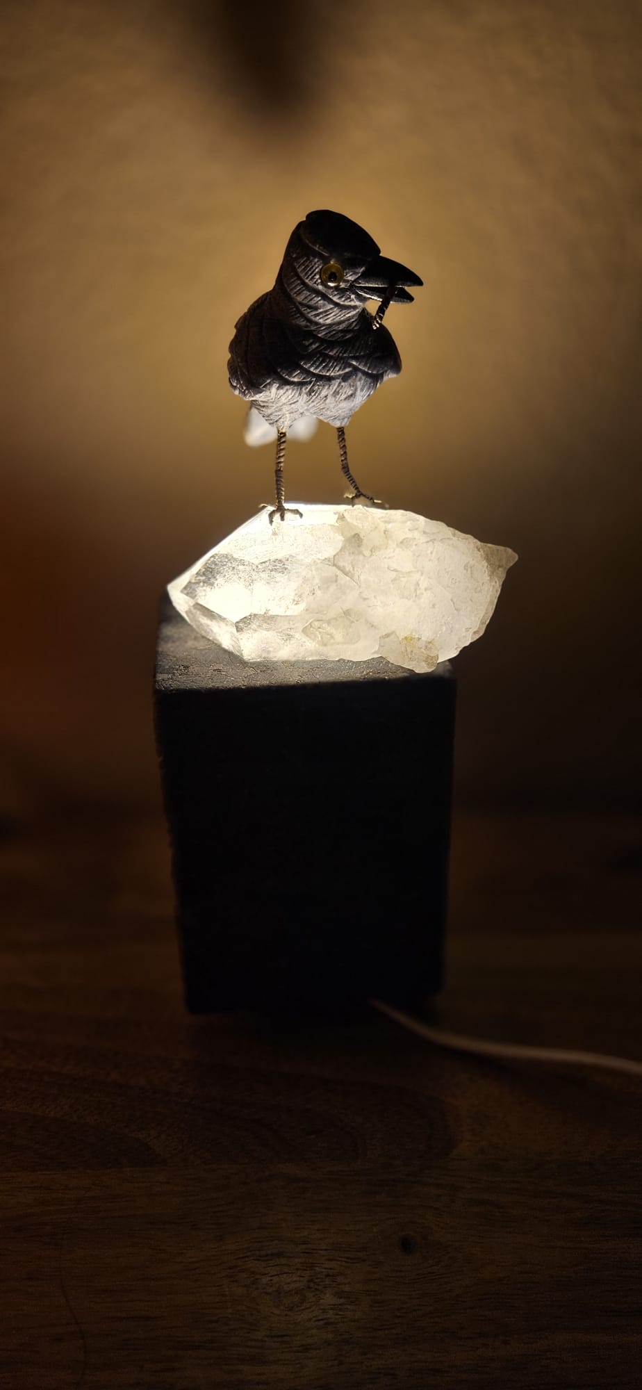 Bergkristall mit Graphit-Vogel 290gr (unikat) – Bild 2
